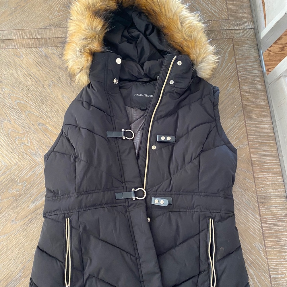 Ivanka Trump Vest with Faux Fur Hood
